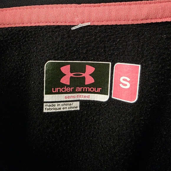 Under Armour Hooded Sweatshirt Hoodie Black Womens Small Semi Fitted - Picture 7 of 9